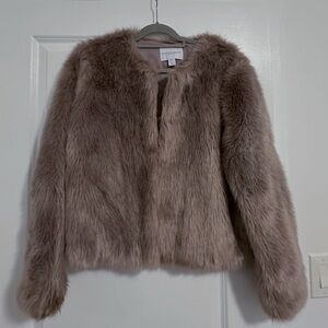 Lavender Faux Fur Crop Jacket